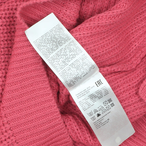 Vero Moda Womens Pink Mock Neck Chunky Knit Jumper Size S
