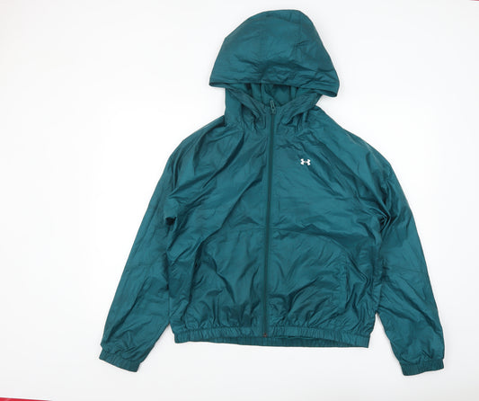 Under Armour Women's Green S Hooded Lightweight Windbreaker Jacket