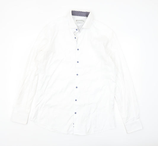 Giordano Men’s White Cotton Modern Fit Dress Shirt L 42