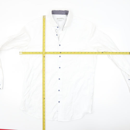 Giordano Men’s White Cotton Modern Fit Dress Shirt L 42