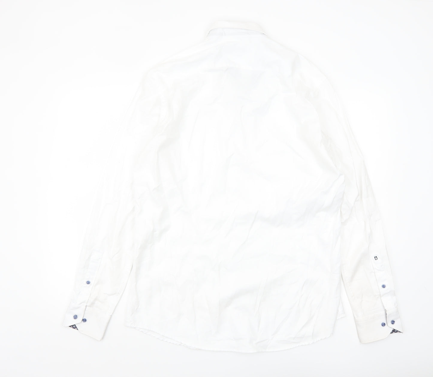 Giordano Men’s White Cotton Modern Fit Dress Shirt L 42