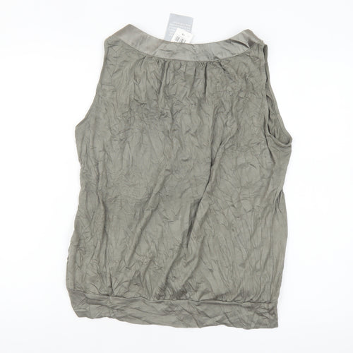 Wallis Women’s Grey Sleeveless Tunic Blouse Size 14 Viscose Blend