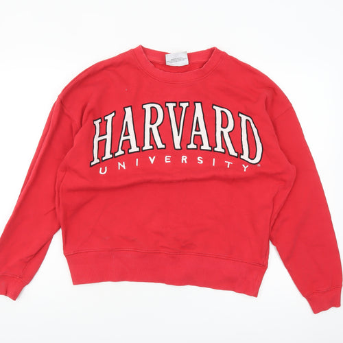 Harvard Red Cotton Crew Neck Women's Sweatshirt Size 12