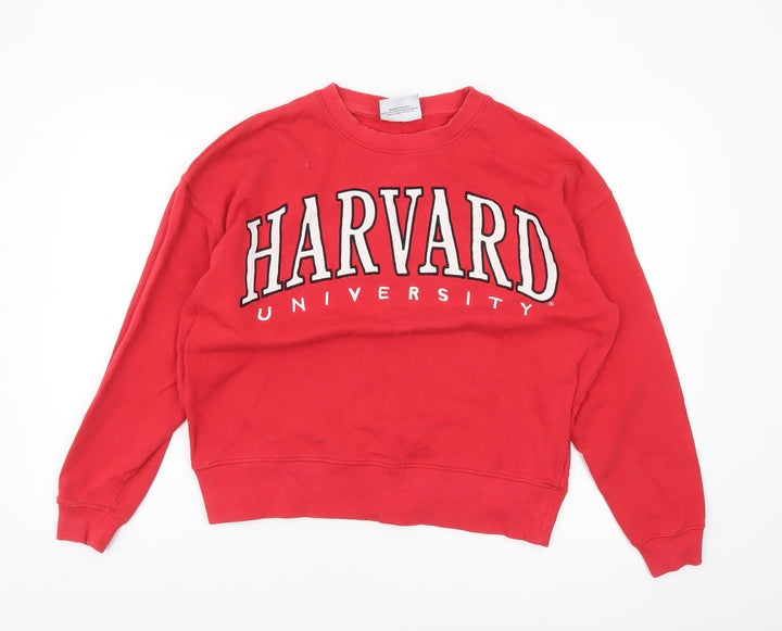Harvard Red Cotton Crew Neck Women's Sweatshirt Size 12