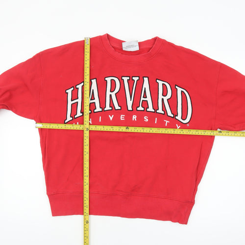 Harvard Red Cotton Crew Neck Women's Sweatshirt Size 12