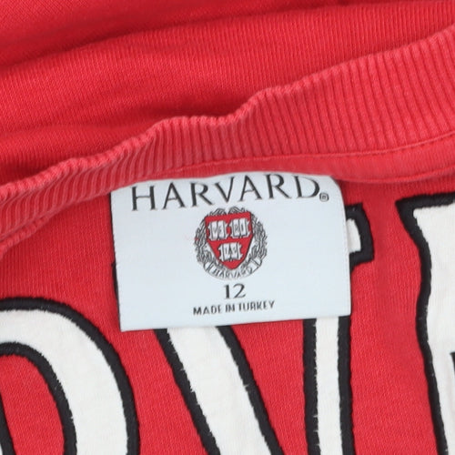 Harvard Red Cotton Crew Neck Women's Sweatshirt Size 12
