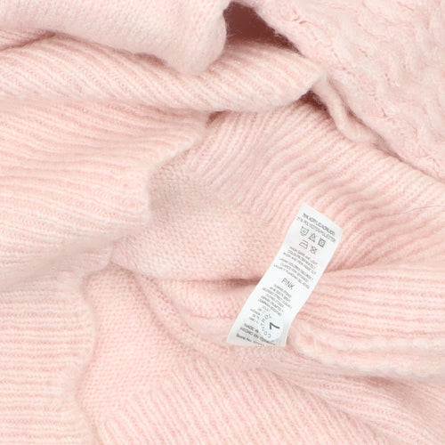 Savida Women’s Pink Cable-Knit Puff Sleeve Pullover Jumper Size 12