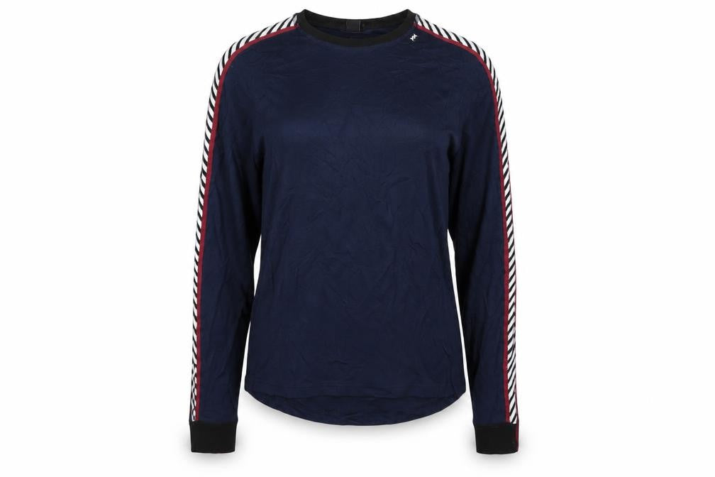 Front view of Helly Hansen Women Blue Long Sleeve Crew Neck Active T-Shirt, size S