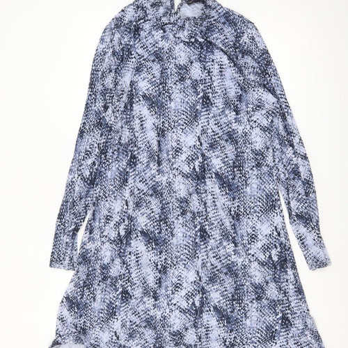 Marks and Spencer Women Grey Animal Print Shift Dress Size 18 Long Sleeve