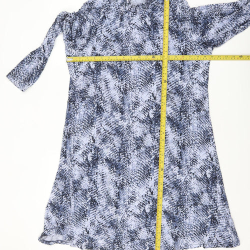 Marks and Spencer Women Grey Animal Print Shift Dress Size 18 Long Sleeve