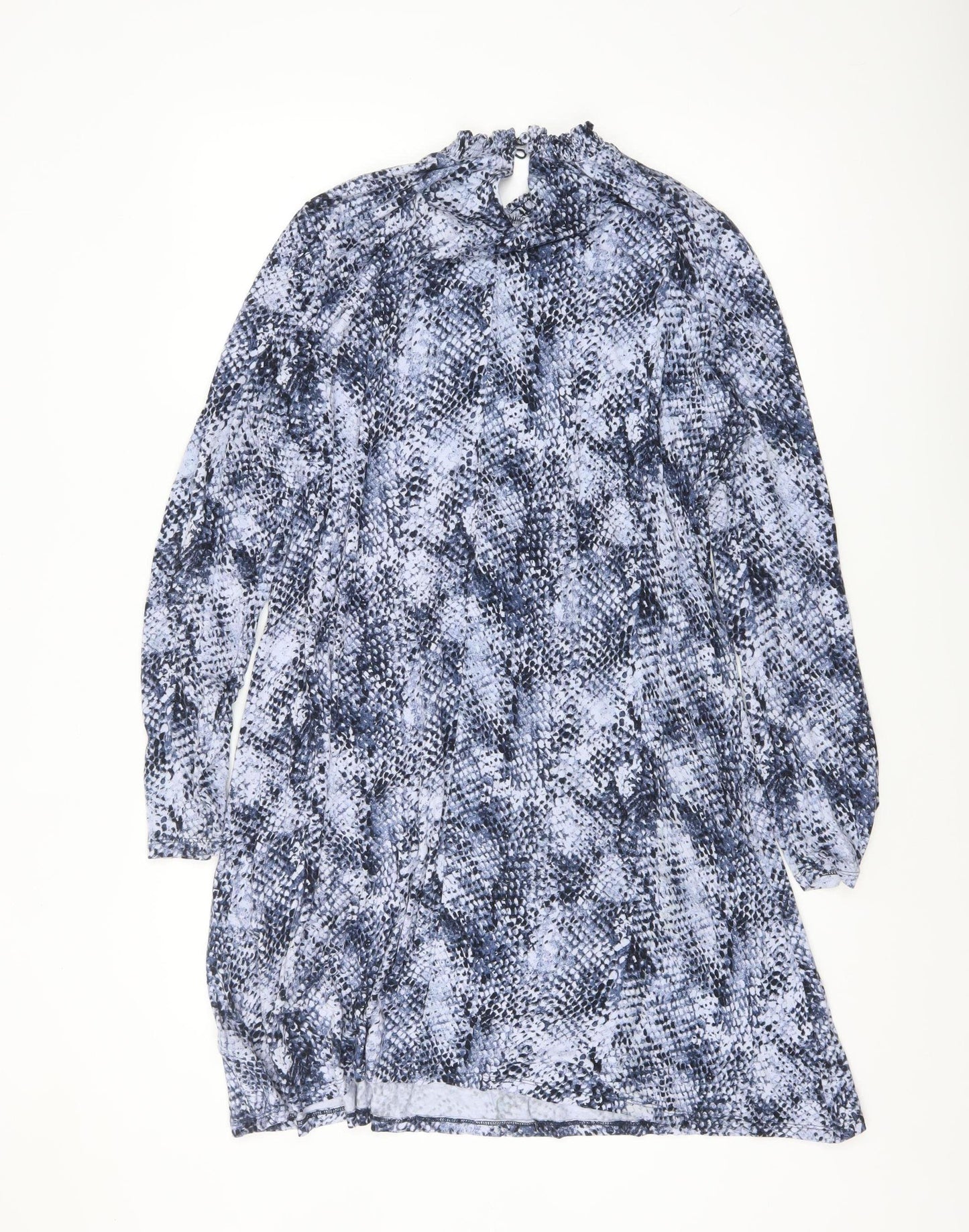 Marks and Spencer Women Grey Animal Print Shift Dress Size 18 Long Sleeve