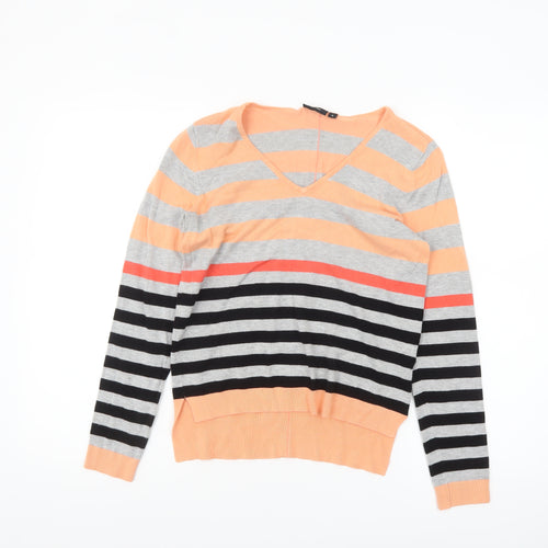 Fransa Women's Multicoloured Striped V-Neck Cardigan Size S
