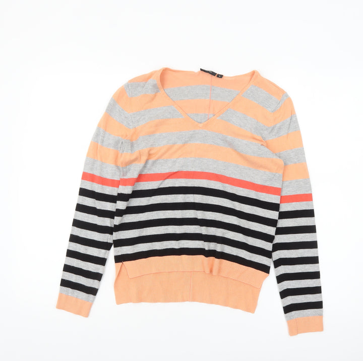 Fransa Women's Multicoloured Striped V-Neck Cardigan Size S