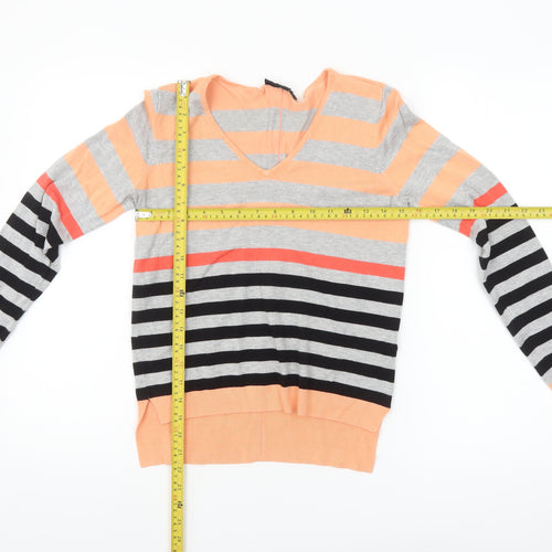 Fransa Women's Multicoloured Striped V-Neck Cardigan Size S