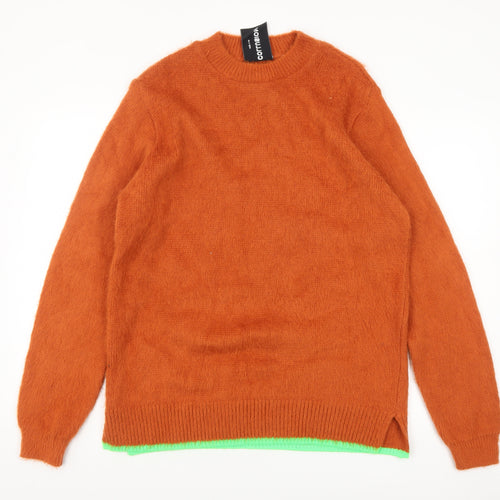Collusion Womens Brown Crew Neck Acrylic Knit Jumper Size S