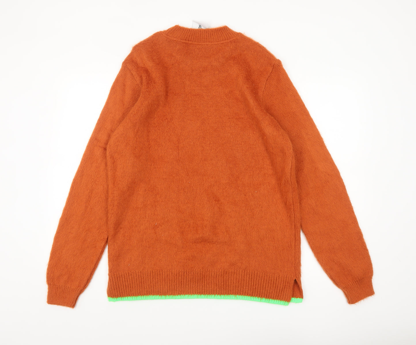 Collusion Womens Brown Crew Neck Acrylic Knit Jumper Size S