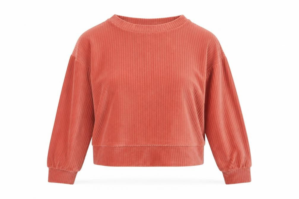 Front view of ASOS Design Women Coral Velour Pullover Sweatshirt UK 12