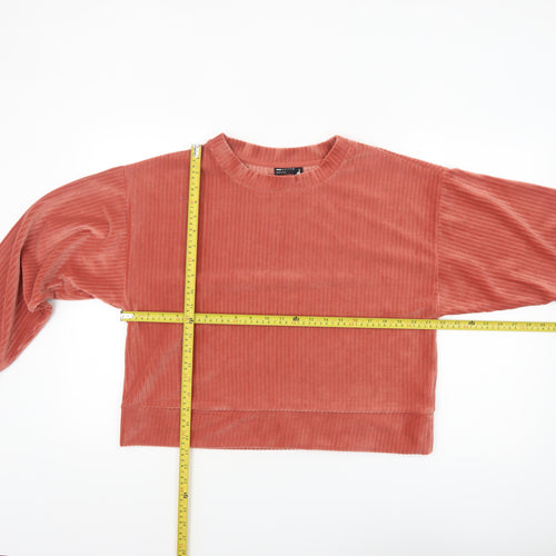 ASOS Design Women Coral Velour Pullover Sweatshirt UK 12