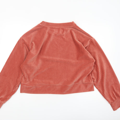ASOS Design Women Coral Velour Pullover Sweatshirt UK 12