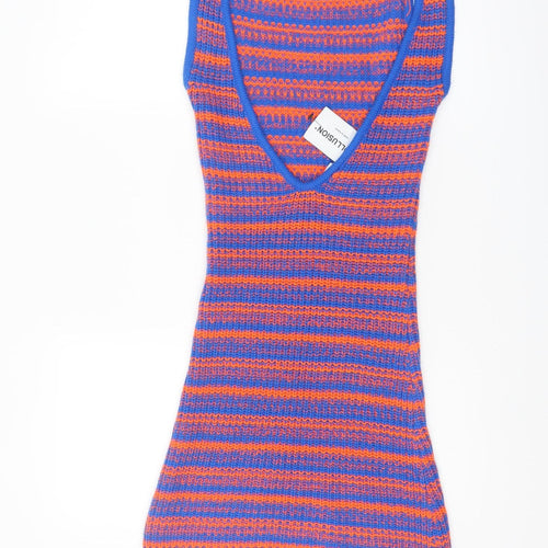 Collusion Women’s Multicoloured Sleeveless Bodycon Knit Dress UK 4