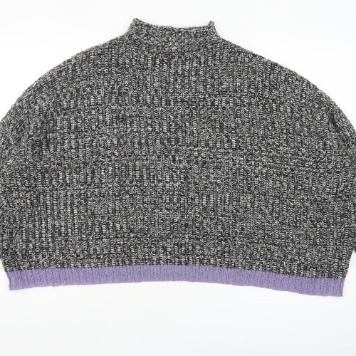 Collusion Womens Multicoloured Mock Neck Chunky Knit Jumper Size 10