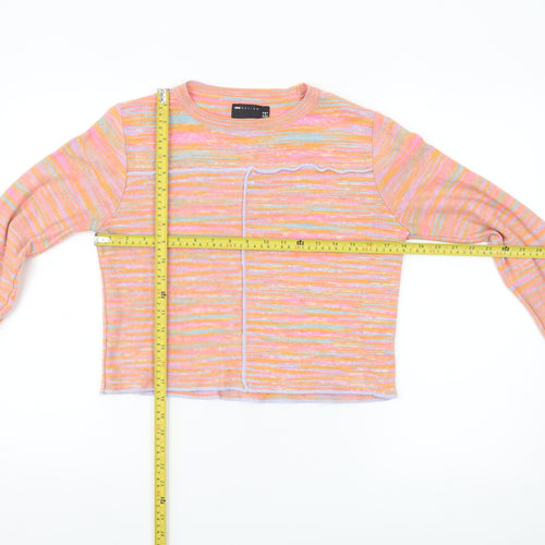 ASOS Design Women’s Multicoloured Striped Cropped Knit Top UK 12