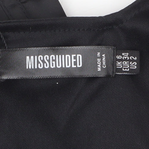 Missguided Women’s Black Cropped Satin Corset Tank Top UK 6