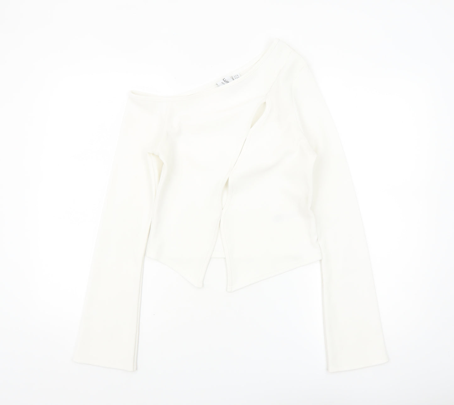Collusion Women's White Off Shoulder Cropped Blouse Size 12