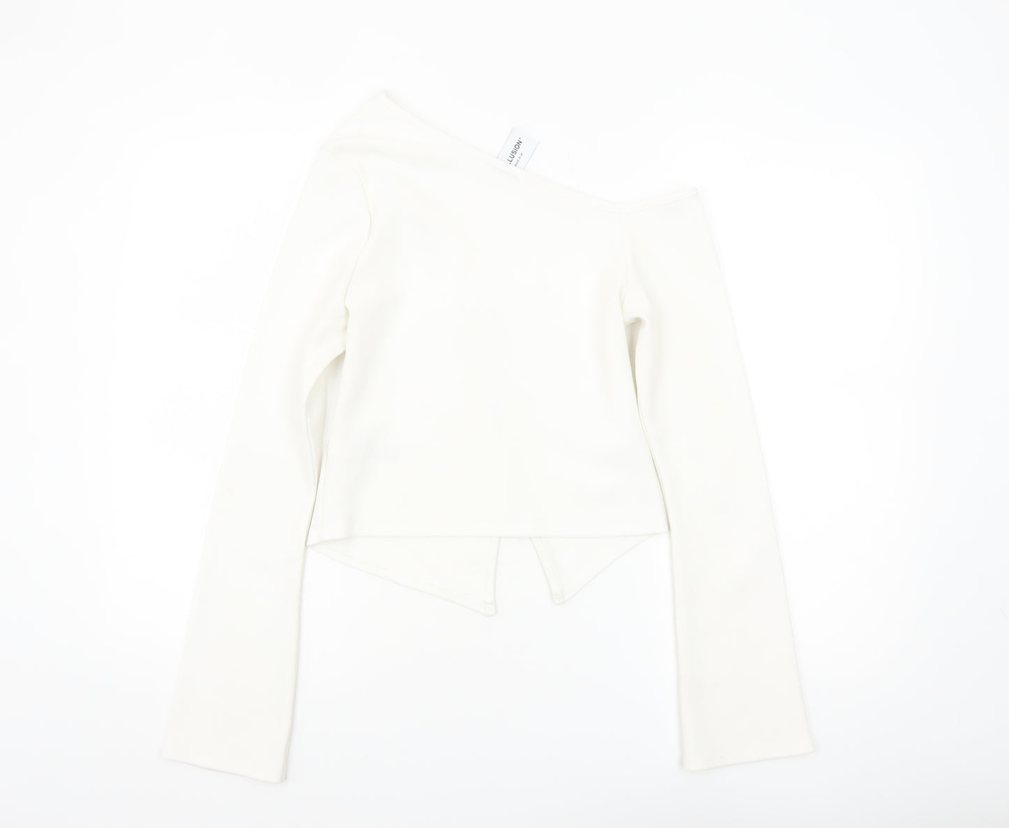 Collusion Women's White Off Shoulder Cropped Blouse Size 12