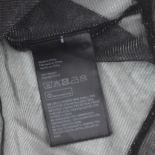 H&M Divided Black Sheer Mesh Cropped T-Shirt Women’s Size 8