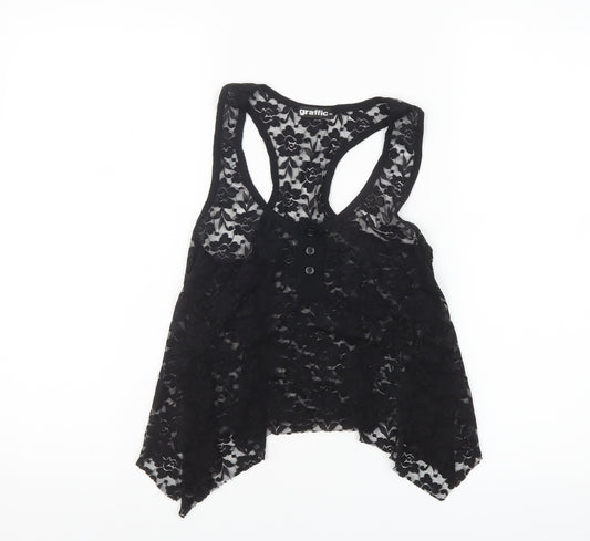 Graffic Women’s Black Lace Racerback Camisole Tank Top M
