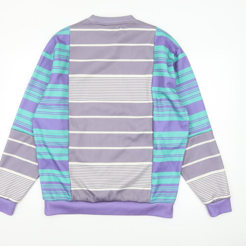 ASOS DESIGN Men's Multicoloured Striped Crew Neck Sweatshirt Size S