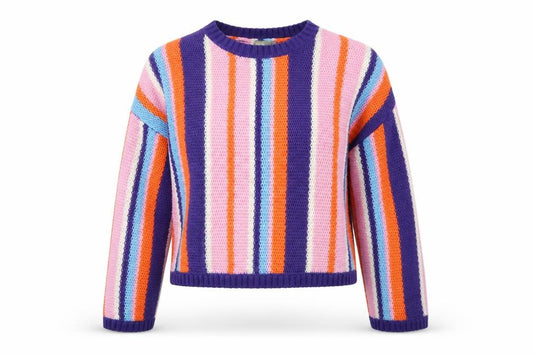 Front view of ASOS Women Multicoloured Stripe Knit Jumper, size 8