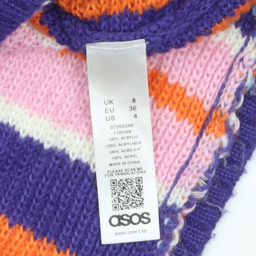 ASOS Women Multicoloured Stripe Knit Jumper Size 8