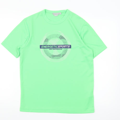 Bossini Sport Men's Green Polyester Crew Neck T-Shirt Size M