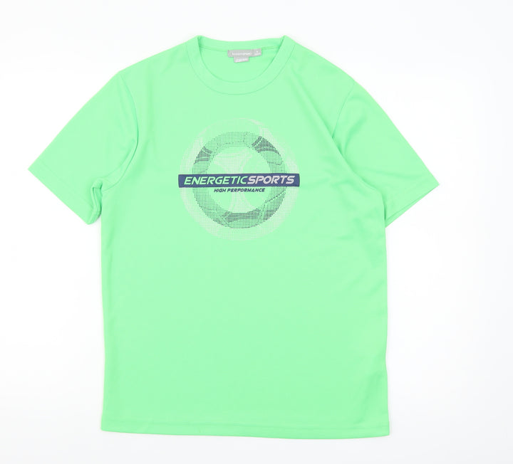 Bossini Sport Men's Green Polyester Crew Neck T-Shirt Size M