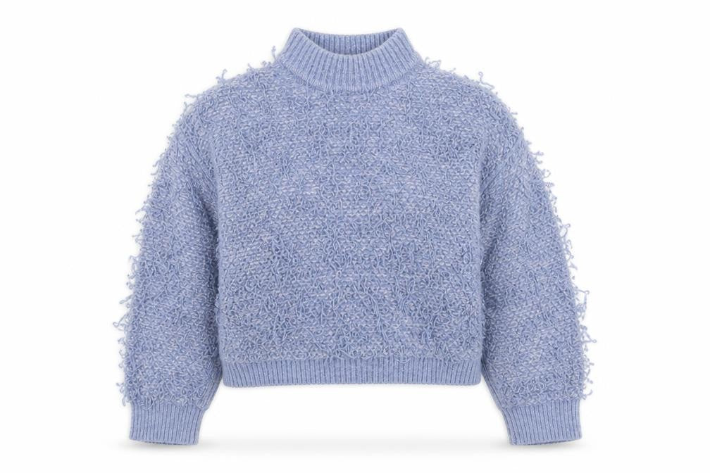 ASOS Women Blue Mock Neck Chunky Knit Jumper Size 10