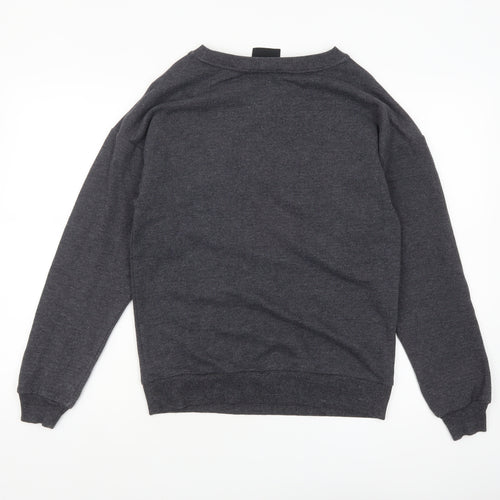 ASOS Women Grey Dragon Embroidered Pullover Sweatshirt Size 6