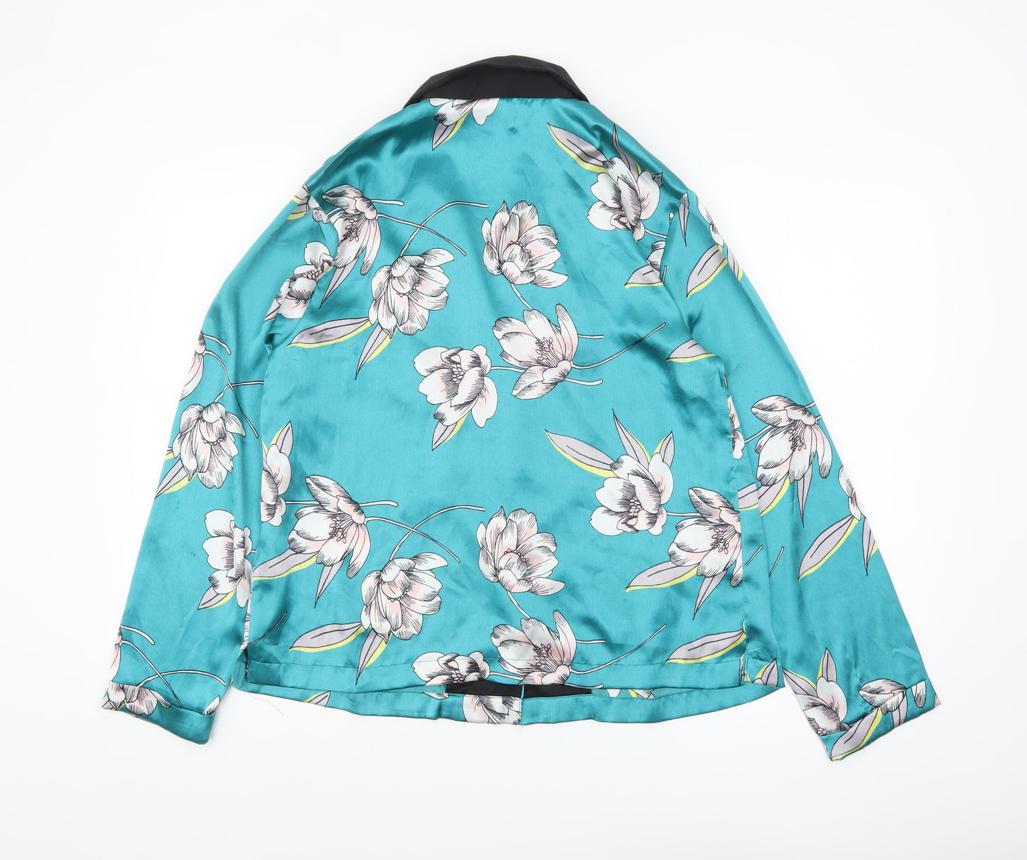 ASOS Women’s Blue Floral Satin Wrap Blouse UK 12