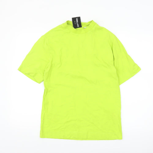 Collusion Womens Green 2XS Basic Cotton Crew Neck Short Sleeve T-Shirt