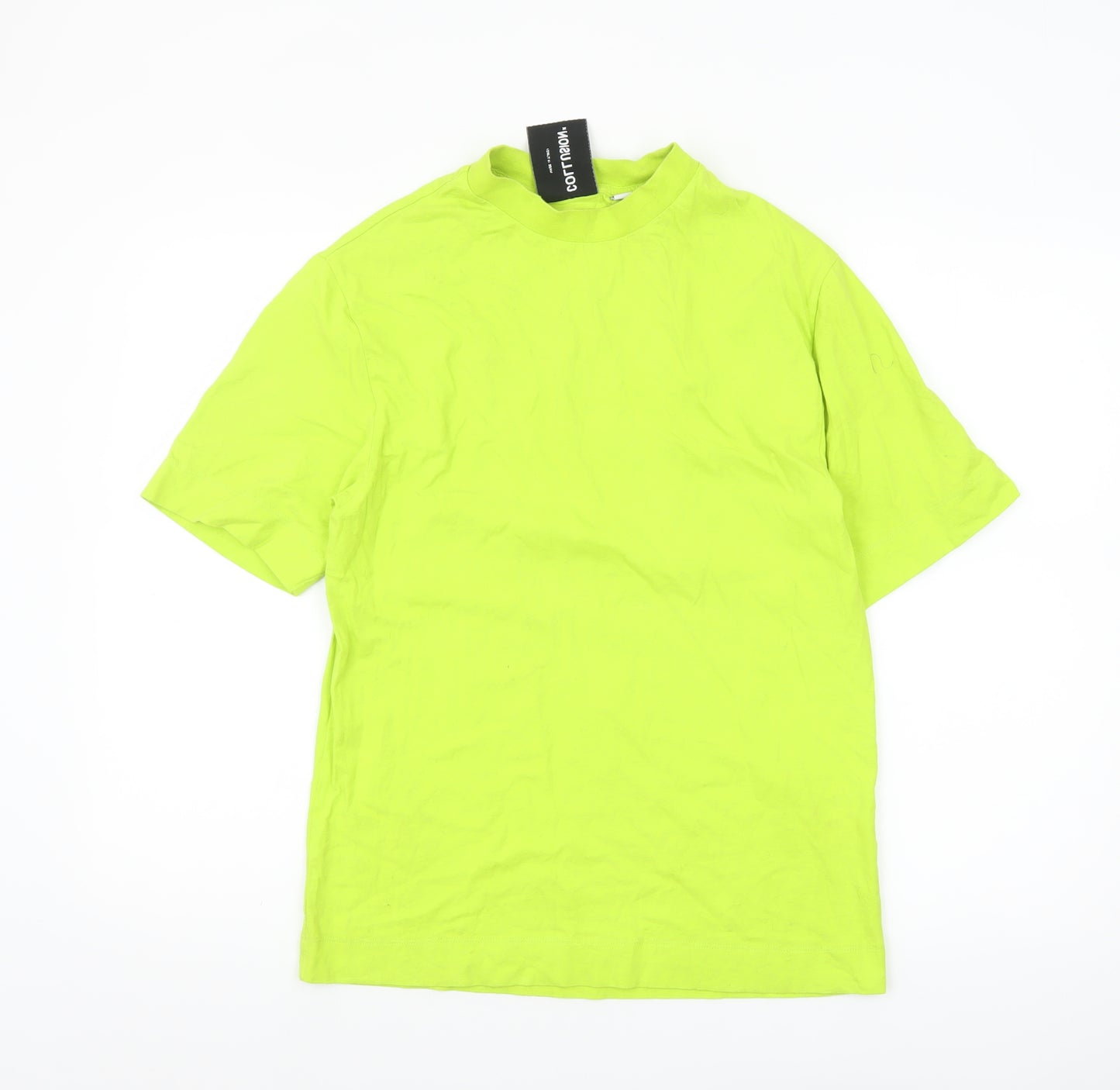 Collusion Womens Green 2XS Basic Cotton Crew Neck Short Sleeve T-Shirt