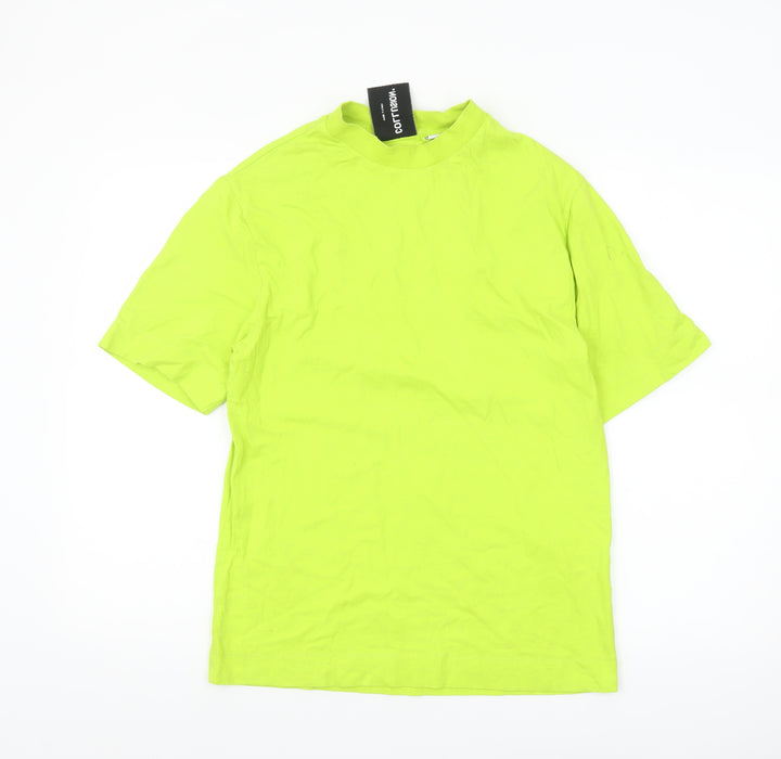 Collusion Womens Green 2XS Basic Cotton Crew Neck Short Sleeve T-Shirt
