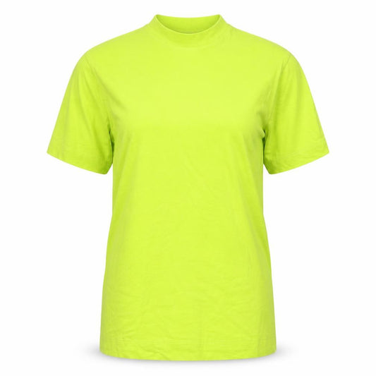 Front view of Collusion women’s green 2xs basic cotton crew neck short sleeve t-shirt