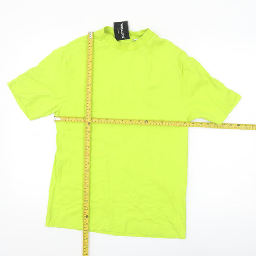 Collusion Womens Green 2XS Basic Cotton Crew Neck Short Sleeve T-Shirt