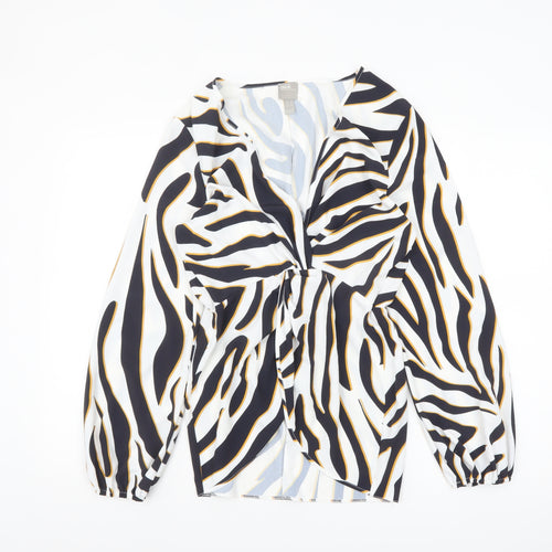 ASOS Women’s Multicoloured Animal Print Wrap Blouse UK 8