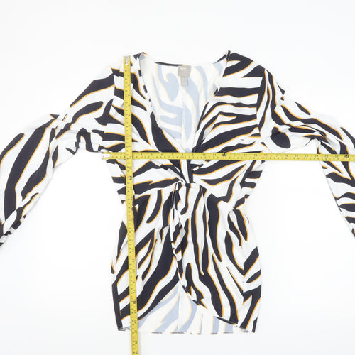 ASOS Women’s Multicoloured Animal Print Wrap Blouse UK 8