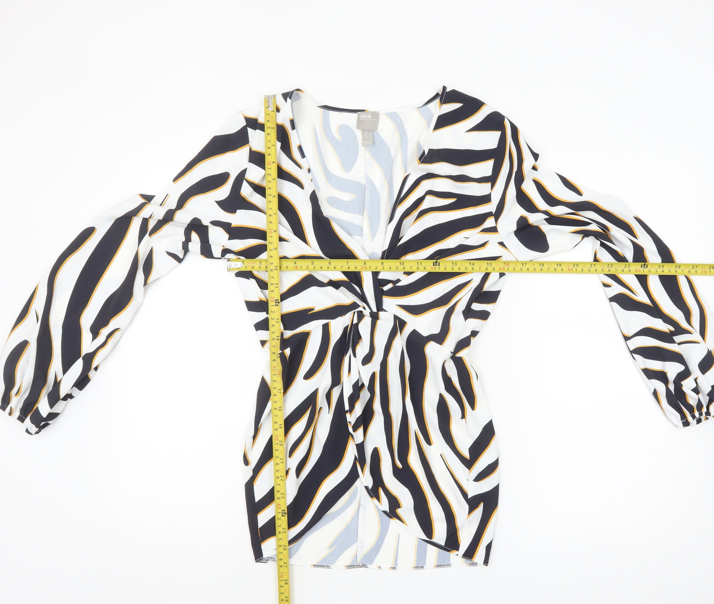 ASOS Women’s Multicoloured Animal Print Wrap Blouse UK 8