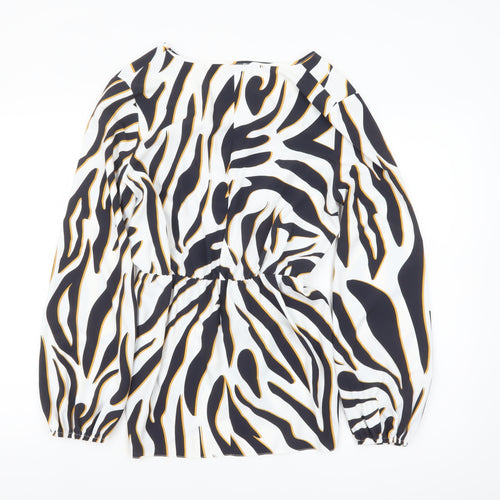 ASOS Women’s Multicoloured Animal Print Wrap Blouse UK 8