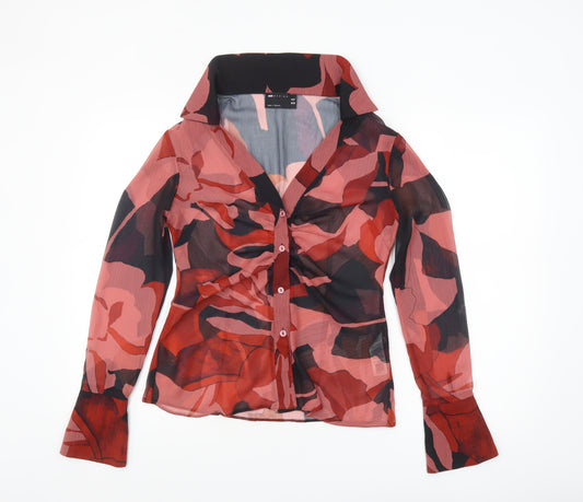 ASOS Women’s Multicoloured Floral V-Neck Chiffon Cardigan Size 10