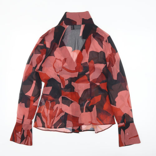 ASOS Women’s Multicoloured Floral V-Neck Chiffon Cardigan Size 10